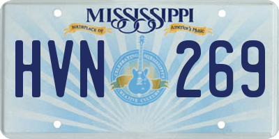 MS license plate HVN269