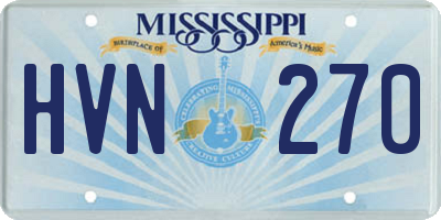 MS license plate HVN270