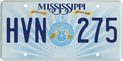 MS license plate HVN275