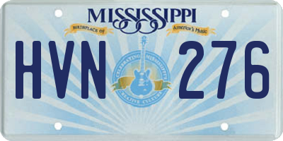MS license plate HVN276