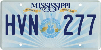MS license plate HVN277