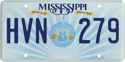 MS license plate HVN279