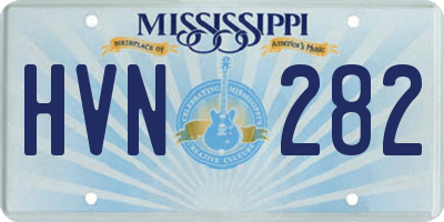 MS license plate HVN282