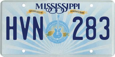 MS license plate HVN283