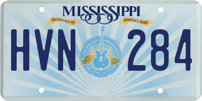MS license plate HVN284