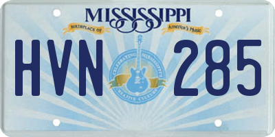 MS license plate HVN285