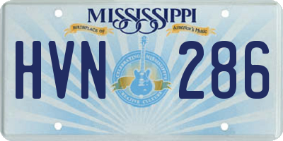 MS license plate HVN286