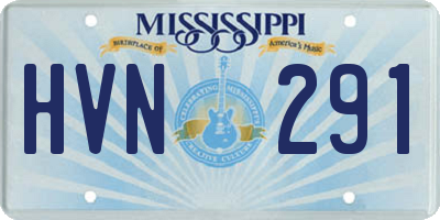 MS license plate HVN291