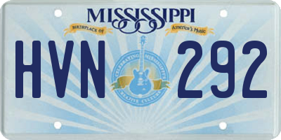 MS license plate HVN292