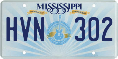 MS license plate HVN302
