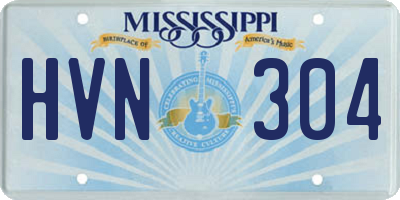 MS license plate HVN304