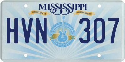 MS license plate HVN307