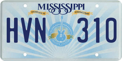 MS license plate HVN310