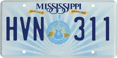 MS license plate HVN311