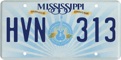 MS license plate HVN313