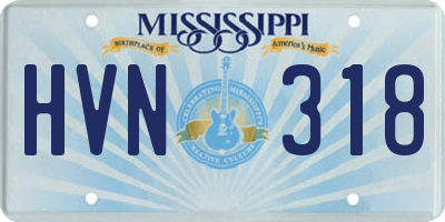 MS license plate HVN318