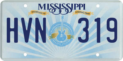 MS license plate HVN319