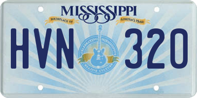 MS license plate HVN320