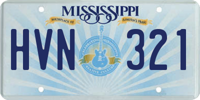 MS license plate HVN321