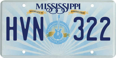 MS license plate HVN322