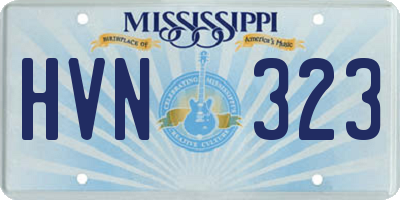 MS license plate HVN323