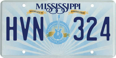 MS license plate HVN324