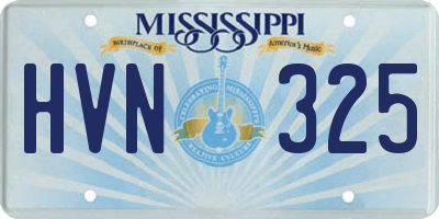 MS license plate HVN325