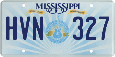 MS license plate HVN327