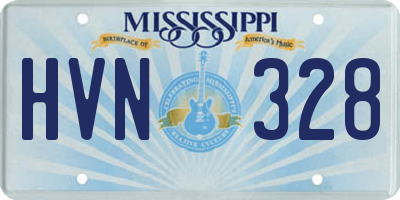 MS license plate HVN328