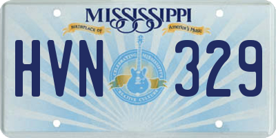 MS license plate HVN329