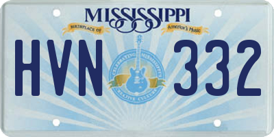 MS license plate HVN332