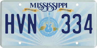 MS license plate HVN334