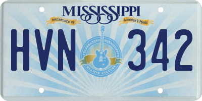 MS license plate HVN342