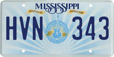 MS license plate HVN343