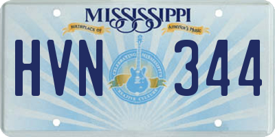 MS license plate HVN344