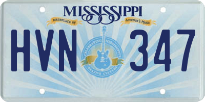MS license plate HVN347