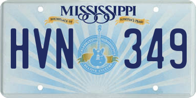 MS license plate HVN349