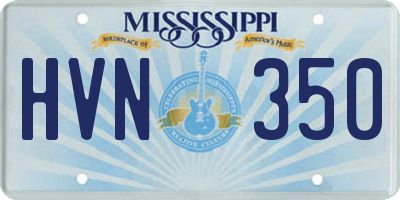 MS license plate HVN350