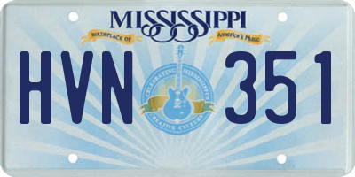MS license plate HVN351