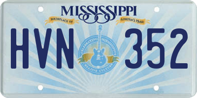 MS license plate HVN352