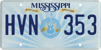 MS license plate HVN353