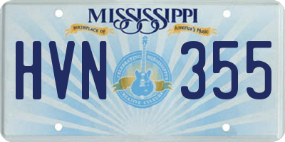 MS license plate HVN355