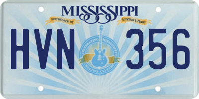 MS license plate HVN356