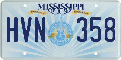 MS license plate HVN358
