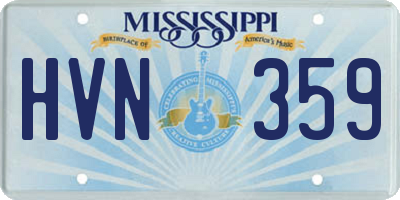 MS license plate HVN359