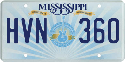 MS license plate HVN360