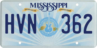 MS license plate HVN362