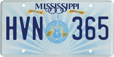MS license plate HVN365