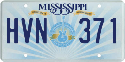 MS license plate HVN371