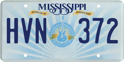 MS license plate HVN372